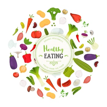Healthy Eating And Vegetables Background vector