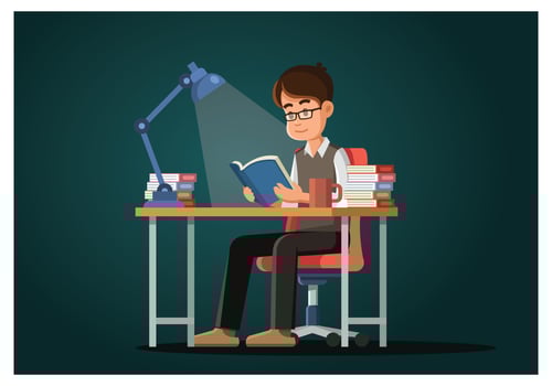 Guy Reading A Book vector