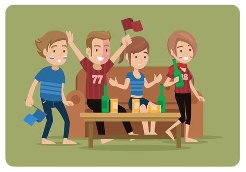 Group Watching Football  vector