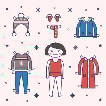 Paper Doll Set Vector