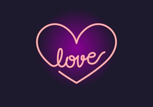 Neon Light Heart Love vector
