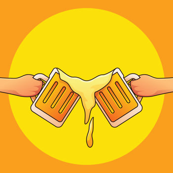 Guys toasting beer vector