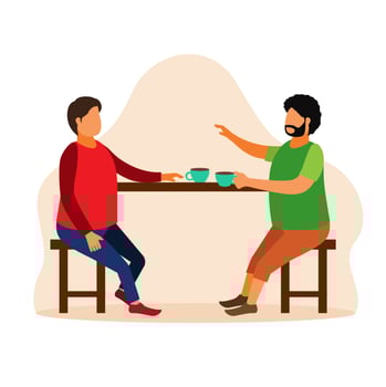 Coffee meeting with old friend vector