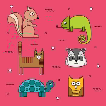 Geometric Shape Animals Vector