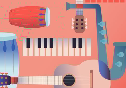Vintage Music Instrument Poster vector Illustration