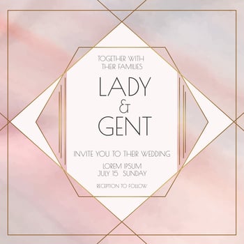 Geometric Watercolor Wedding Invitation  vector