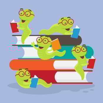 Bookworm Character Vector Illustration