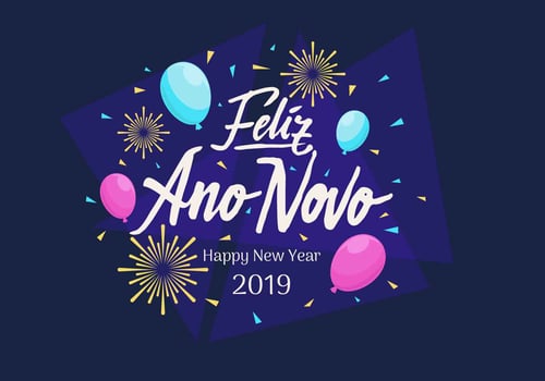 Feliz Ano Novo Hand Lettering Vector