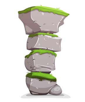 Boulders Stack With Grass vector