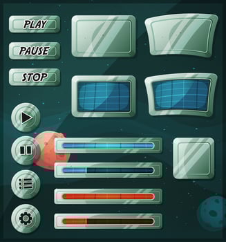 Scifi Space Icons For Ui Game vector
