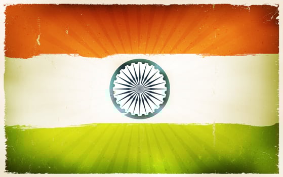 Vintage India Flag Poster Background vector