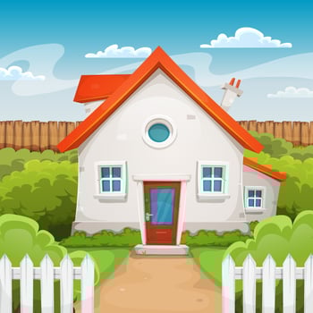 House Inside Garden vector