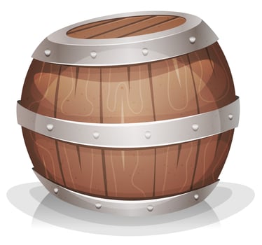 cartoon-funny-wood-barrel vector