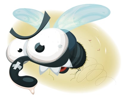 Comic Funny Housefly vector