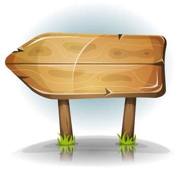 Comic Wooden Sign Arrow vector