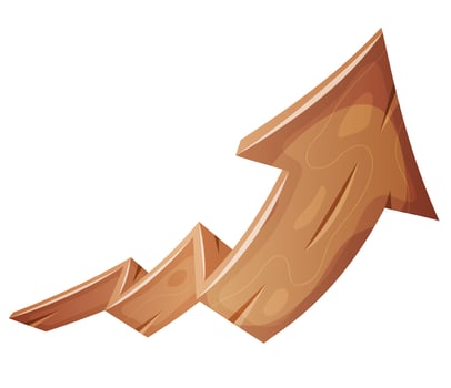 Cartoon Wood Rising Arrow vector