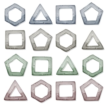Stone Squares, Triangles And Other Shapes Set vector
