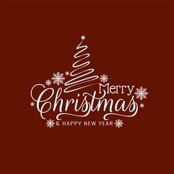 Elegant Merry Christmas greeting text background vector