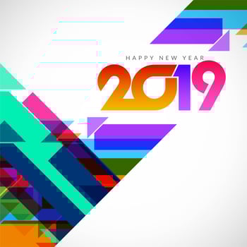 Elegant Happy New Year 2019 greeting background vector