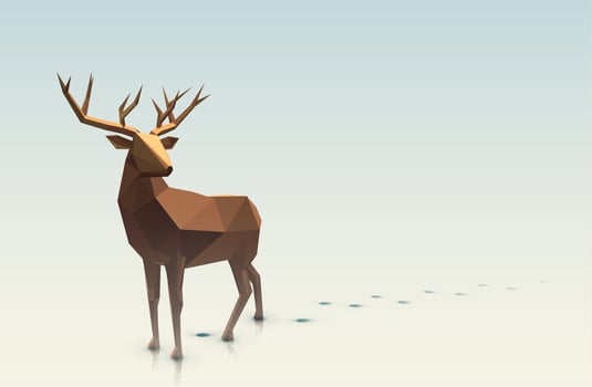 Polygonal Christmas Deer Illustration vector