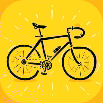 Hand Drawn Black Bicycle Vector