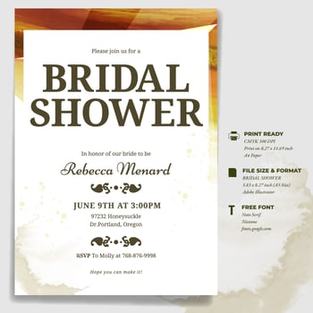 Bridal Shower Invitation Template vector