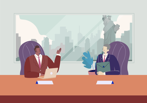 International Business Meeting Vector Flat Illustration