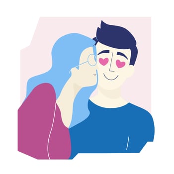 Boy with Heart Eyes Vector Illustration