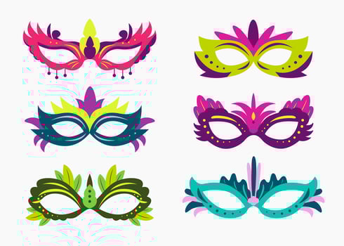 Colorful Carnival Mask  Vector
