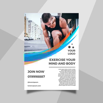 Flat Health Lifestyle Flyer Template  vector