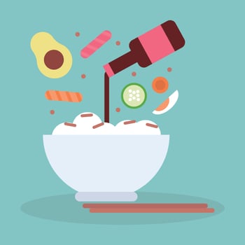 Poke Bowl Ingredients vector