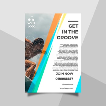 Flat Health Lifestyle Surfing Sport Flyer Template vector