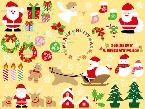 Set of assorted Christmas graphic elements. vector