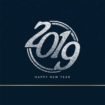 Happy new year 2019 stylish greeting background vector