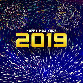 Happy new year 2019 colorful decorative background vector