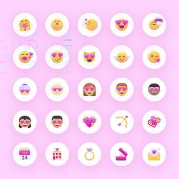 Valentine Emoji Vector Set