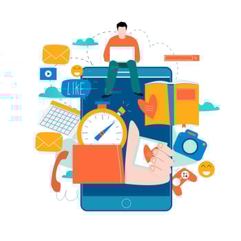 Mobile application development process vector