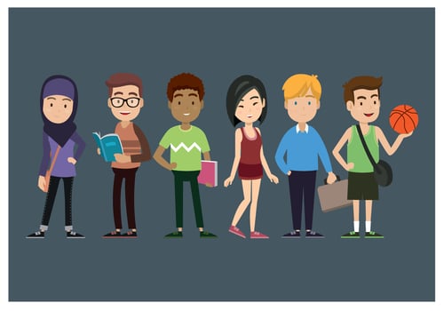 Multicultural Teenagers vector