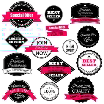 Retro sale stickers collection vector