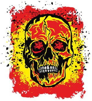 grunge skull coat of arms vector