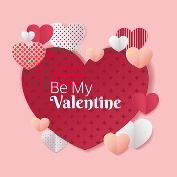 Valentine's Day Frame with Cut Paper Heart vector