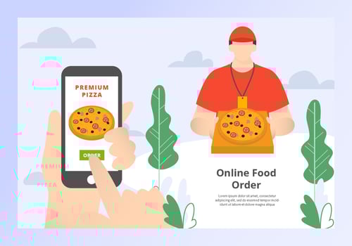 Online Food Order Web Banner Vector
