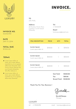 Business Invoice Template Design vector