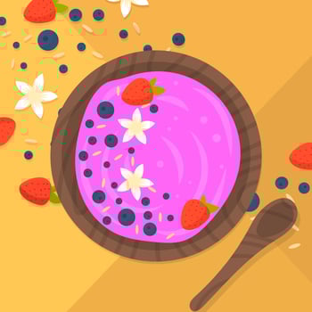 Flat Colorful Acai Bowl  vector