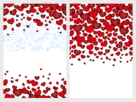 Set of two Valentine’s Day seamless background. vector