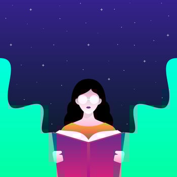 Girl Is Reading Book Illustration vector