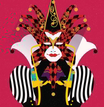 Carnevale Di Venezia Costume Joker vector