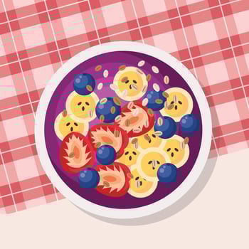 Acai Bowl on the Table Vector