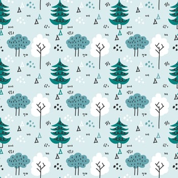 Scandinavian Winter Forest Vector Pattern