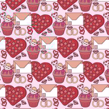 Vector Valentine's Day Seamless Pattern